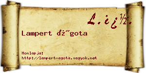 Lampert Ágota névjegykártya